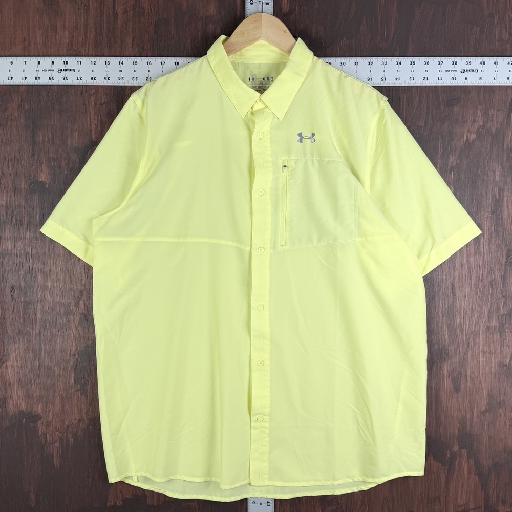 Under Armour Offshore Fishing Performance HeatGear Vented‎ Shirt Yellow Men's XL